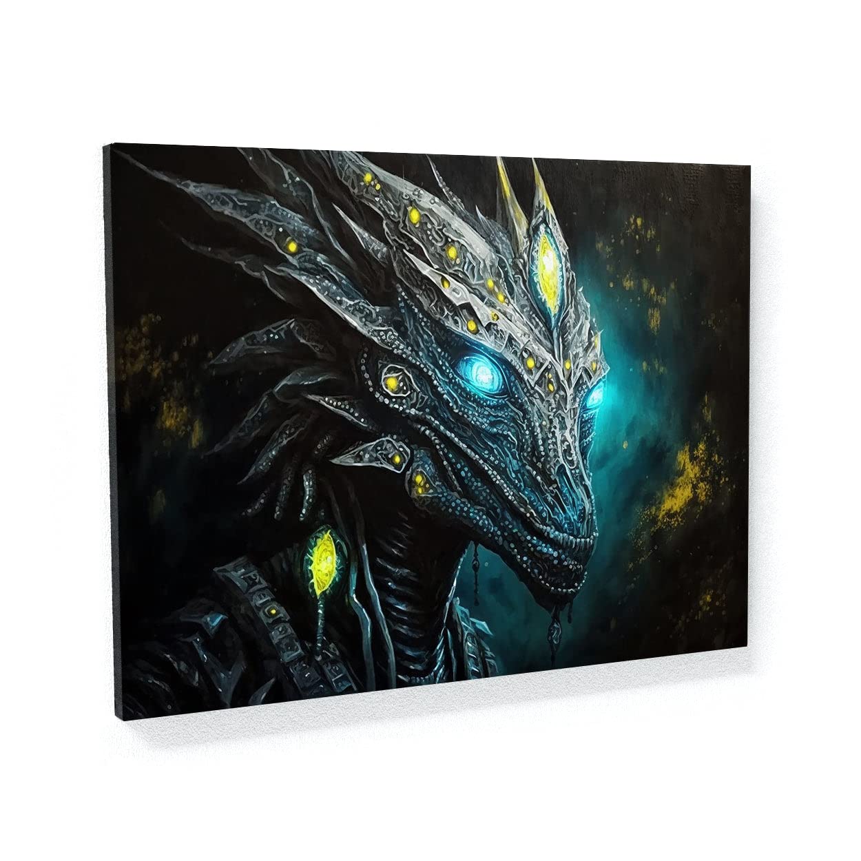 Sense Canvas Lienzo decorativo para pared, diseño de escamas de alienígenas 4 – Decoración para el hogar, tamaño XL, 48 x 36 / 1.5 pulgadas