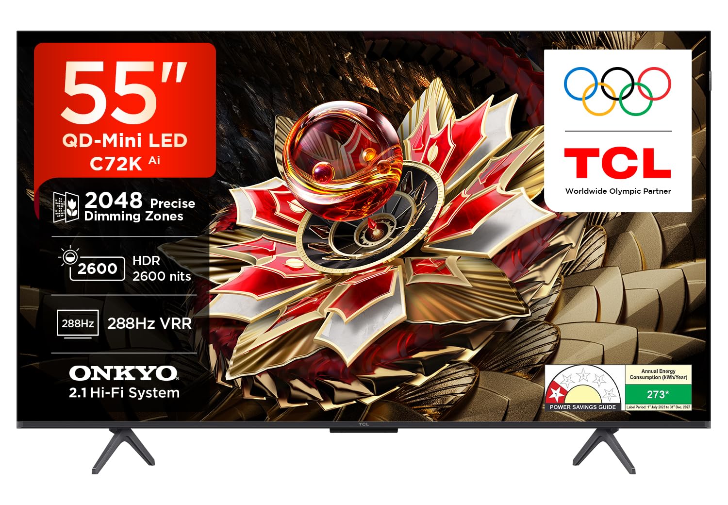 TCL 139 cm (55 inches) 4K UHD Smart QD-Mini LED Google TV 55C72K TCL 139 cm (55 inches) 4K UHD Smart QD-Mini LED Google TV 55C72K