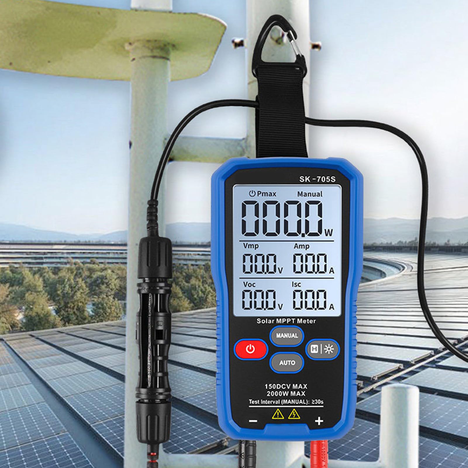 Matybobe Testeur de Panneau Solaire MPPT Ergonomique 2000W Mesure de