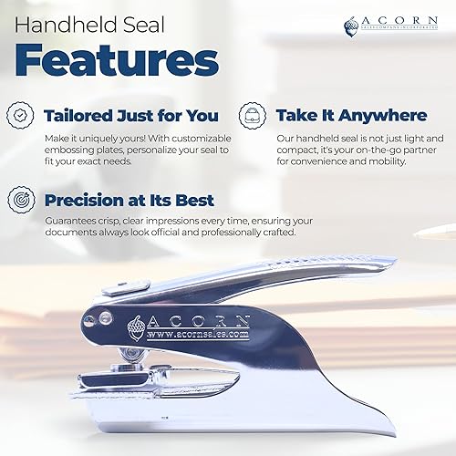 Miniatura 3 de Delaware Limited Liability Company Seal Embosser, DE LLC sello, Marco cromado, Fácil de usar, Cerradura deslizante, Diámetro del sello 1-58,