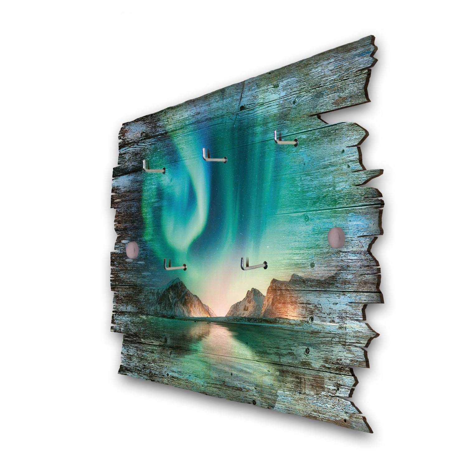 Portachiavi con struttura in legno, stile rustico, shabby in legno, 30 x 20 cm, HSB065