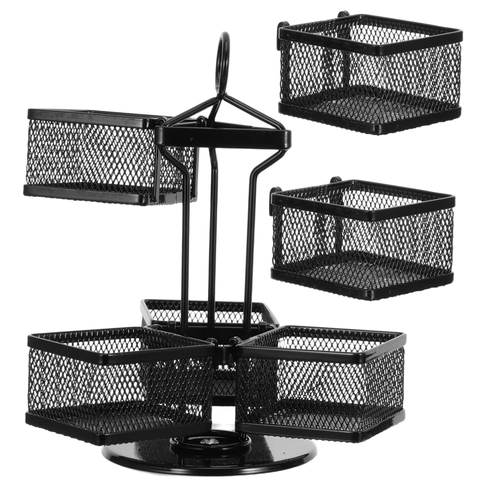Organizador Giratorio de Bolsitas de Té Metálico 6 Compartimentos Desmontables para Cocina y Oficina, Soporte Compacto para 72 Paquetes de Infusiones