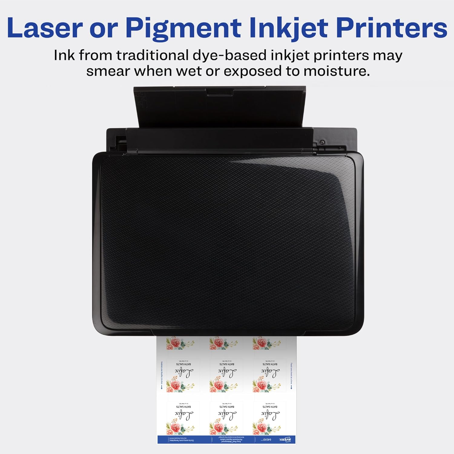 Avery Durable Waterproof Square Labels with Sure Feed Technology, 2" x 2", White, Laser & Pigment-Inkjet Compatible, 96 Blank Labels Total, Great for Branding, Packaging, and More (64510) - Image 2