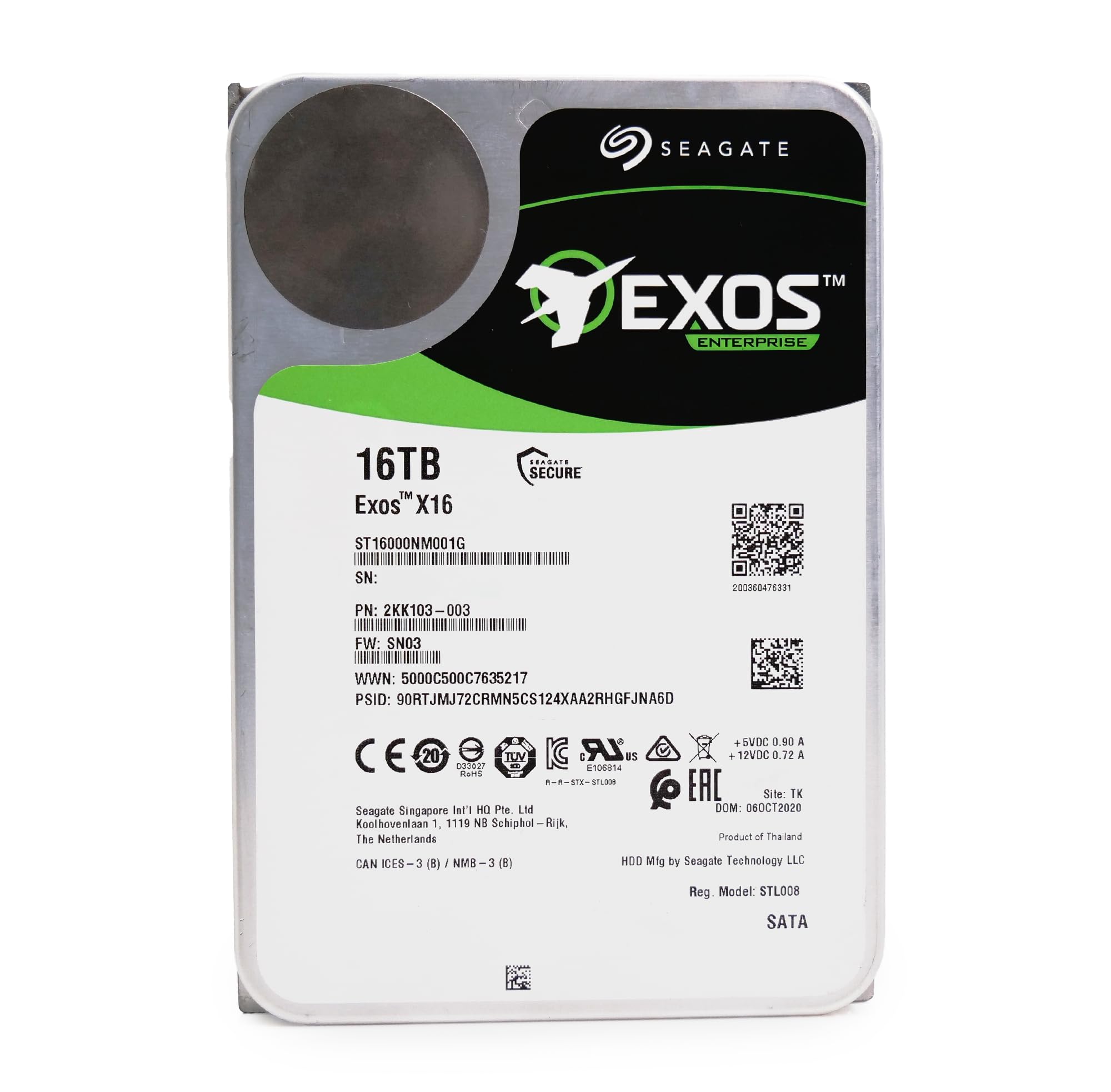 Amazon.com: Seagate 16TB HDD Exos X16 7200 RPM 512e/4Kn SATA 6Gb/s