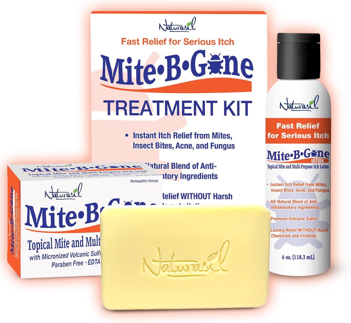 Mite Treatment for Humans 2-Step Kit, Sulfur Lotion & Soap by Mite-B-Gone