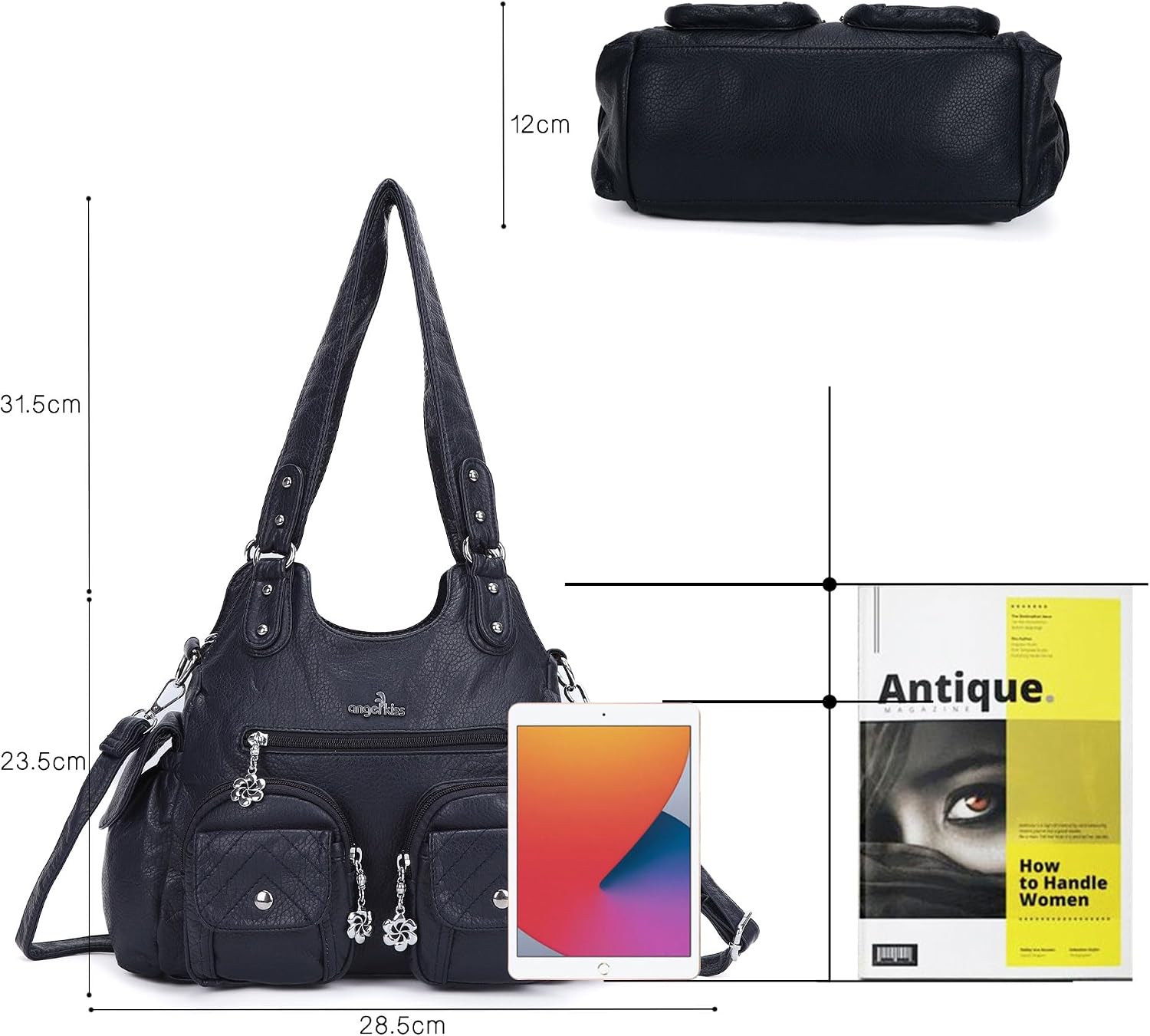 Angel Kiss Purses for Women Hobo Bag Soft PU Leather Shoulder Bag for Women image 3