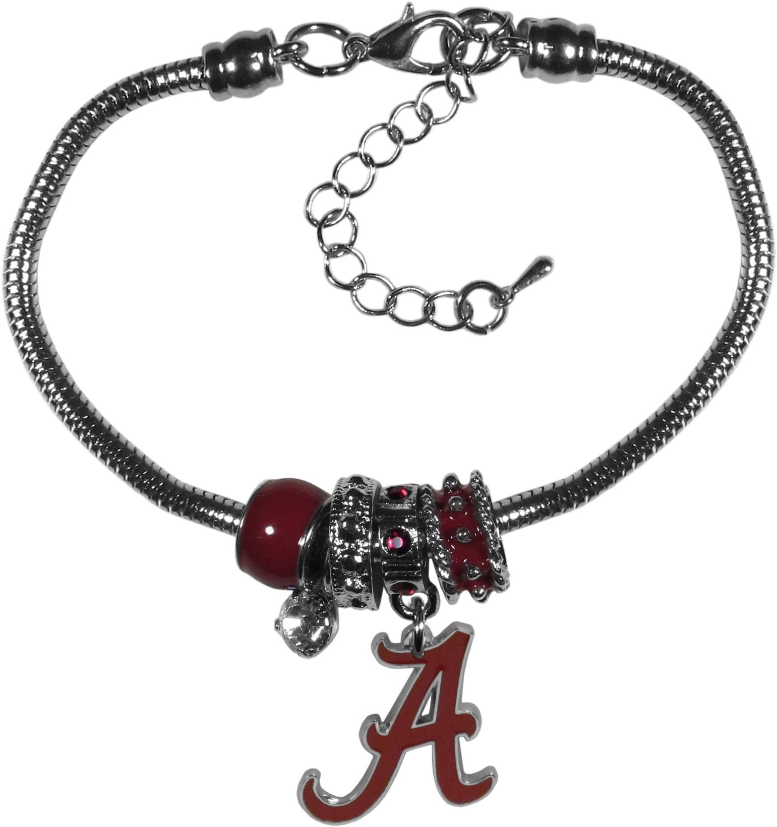 NCAA Womens Alabama Crimson Tide Euro Bead Bracelet One Size Team Color
