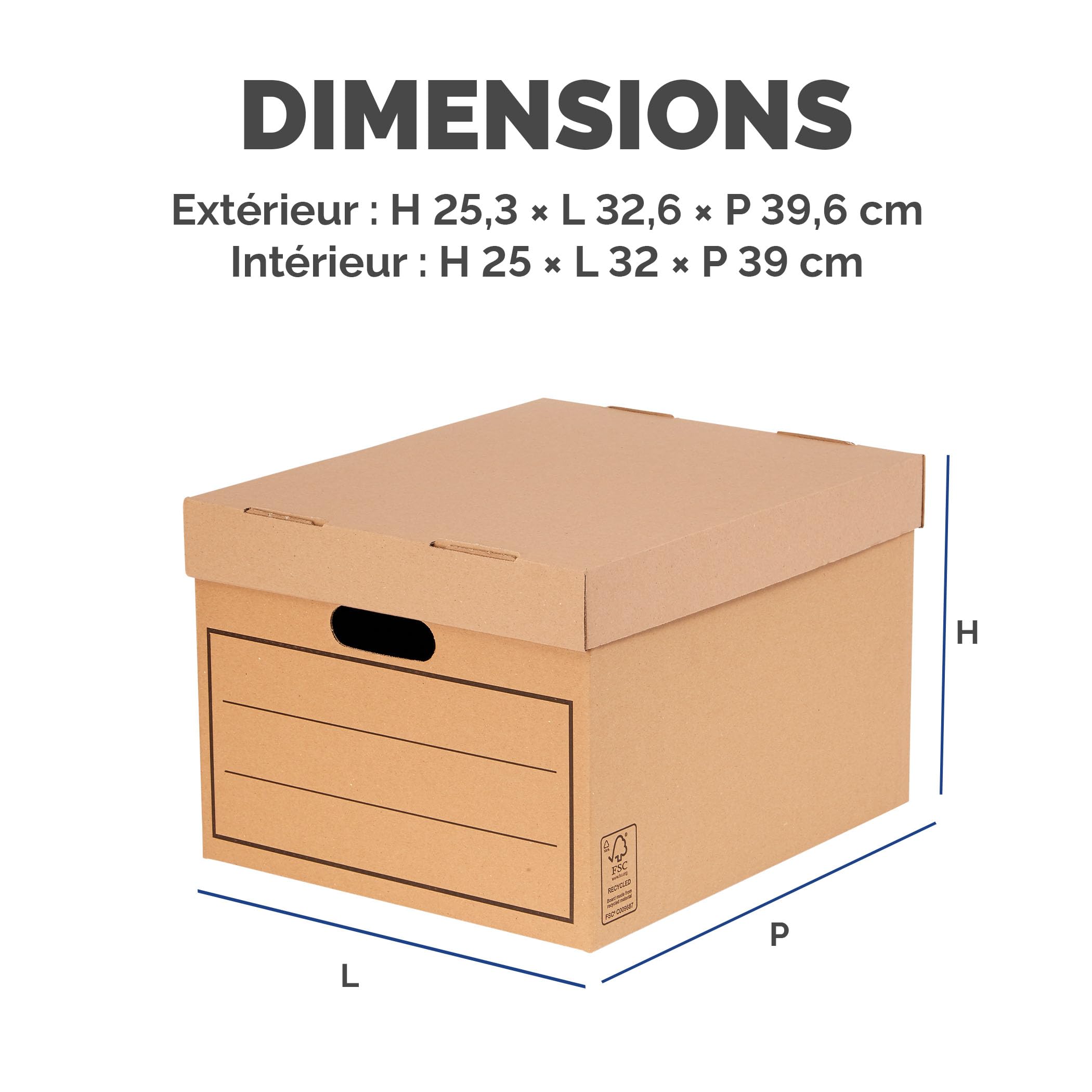Fellowes - Boîte de rangement - Range Document - Multi-usage - Coloris Marron - 10 Unités