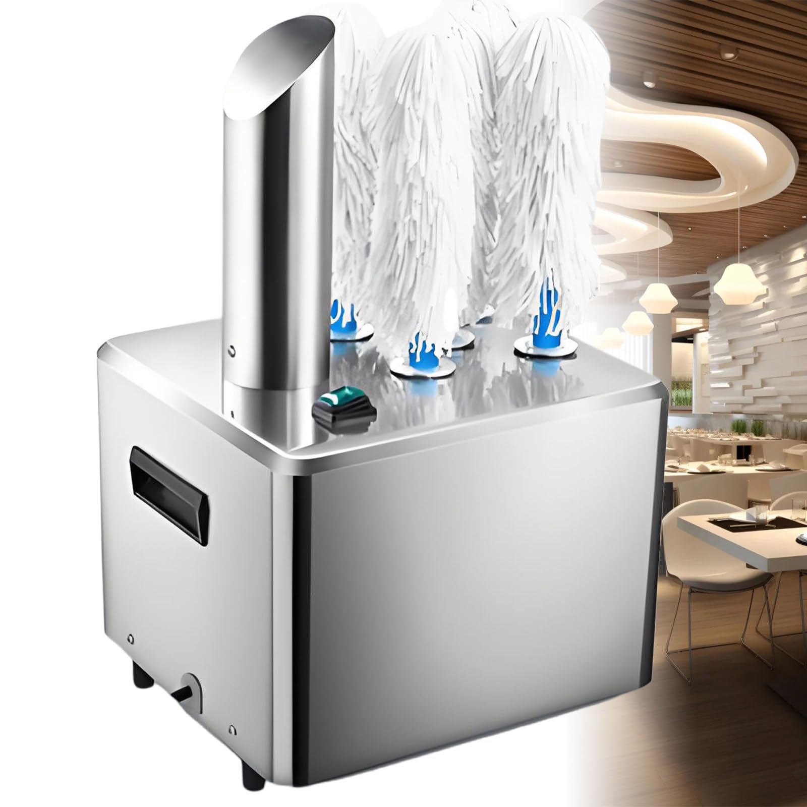 Polisseuse pour verres à vin avec plusieurs têtes de brosse, polissage haute vitesse et séchage à chaud, idéal pour l'entretien des verres de bar et de restaurant