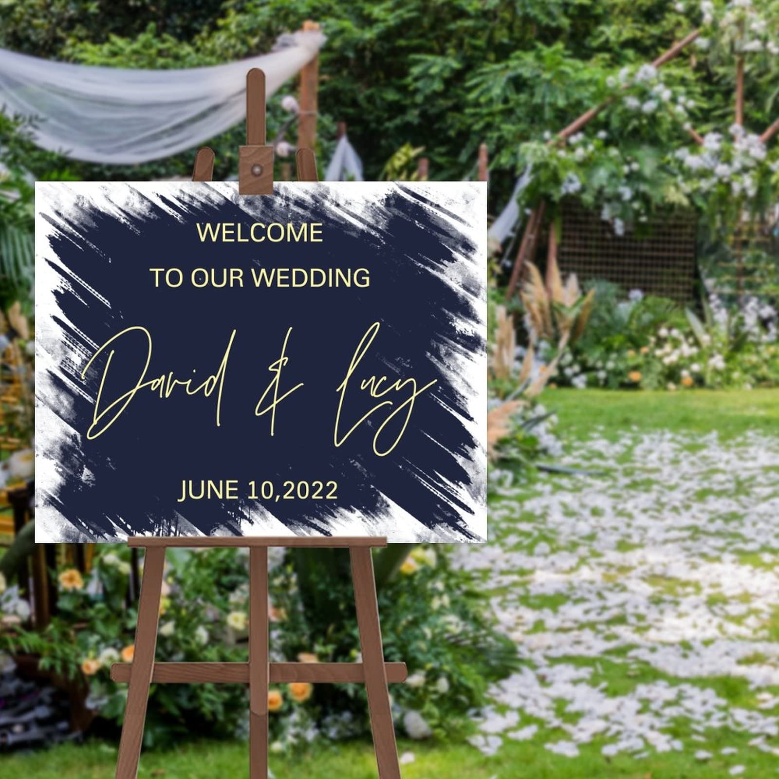 Panneau de calligraphie moderne pour décoration de mariage champêtre et dîner - 4