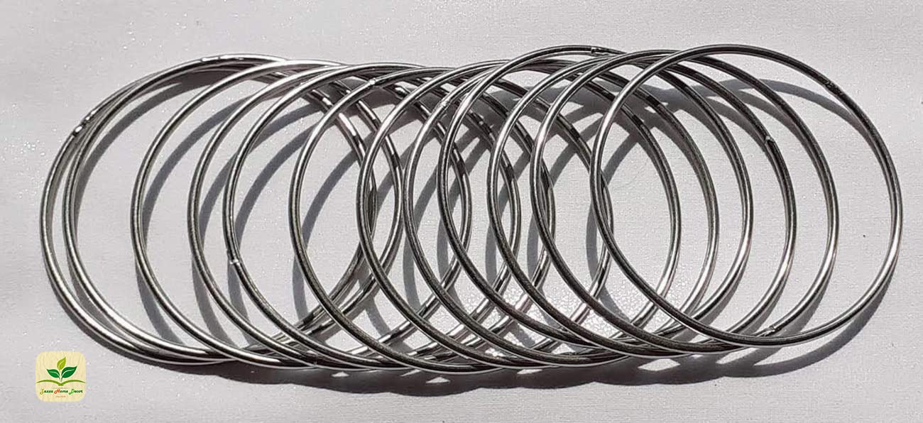 Zazza Home Decor- Macrame Siver Stainless Steel Round Craft Hoop Rings for Macrame and DIY Projects 1.5 inches Diameter, Pack of 10-picture-26