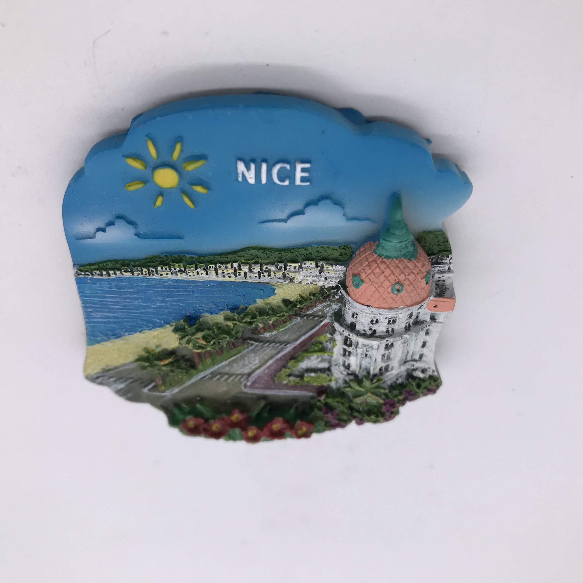 Magnete Frigorifero 3D Nizza Francia - Souvenir Turistico In Resina, 6x9 Cm, Calamita Con Veduta Della Costa Azzurra, Decorazione Casa