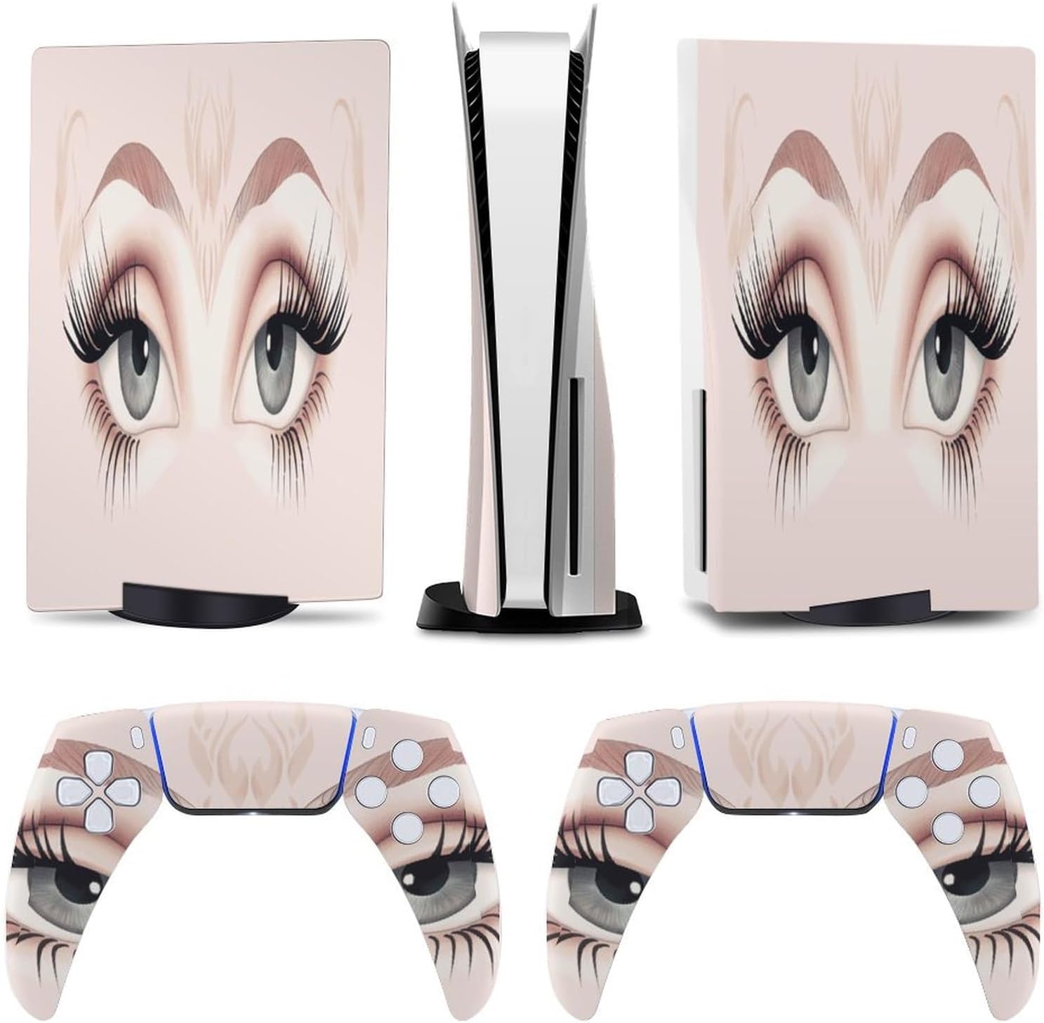 Crown Eye Lashes Eyebrow for Model 5 Skin Console and Controller Accessories Cover Skins Anime Vinyl Cover Sticker Full Set for Model 5 Disc Edition Crown Eye Lashes Eyebrow for Model 5 Skin Console and Controller Accessories Cover Skins Anime Vinyl Cover Sticker Full Set for Model 5 Disc Edition