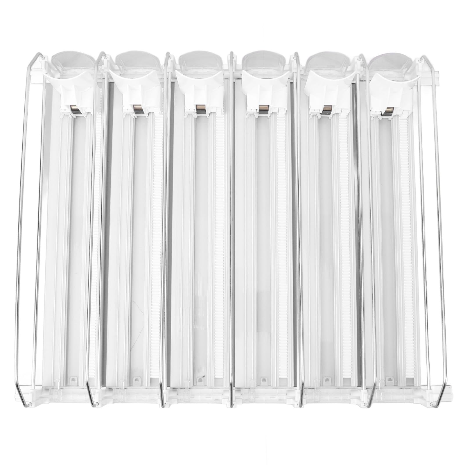 Organizador de bebidas ABS para nevera, soporte ajustable para latas de bebidas de 6 filas, dispensador de latas de refresco deslizante de fácil carga para cerveza, refrescos, (Blanca)
