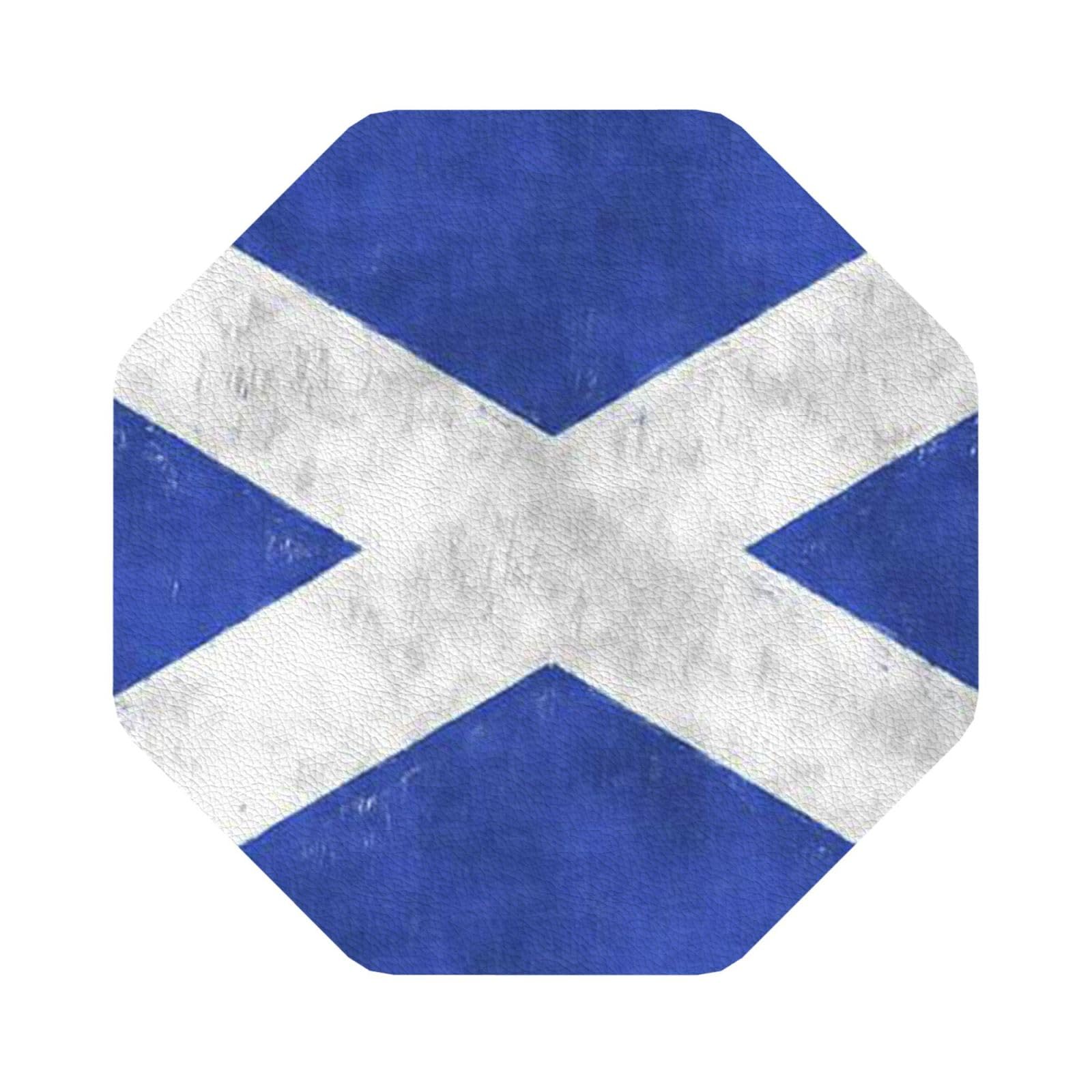 Scottish PU Leather Coasters Set of 6 Octagon Drink Coasters