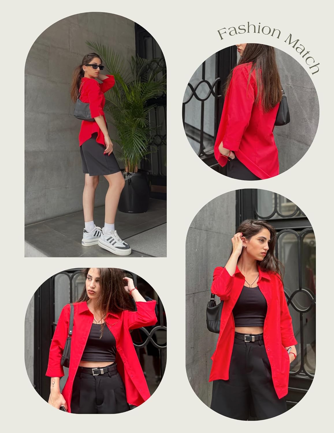 HOTOUCH Women Button Down Shirts 3/4 Sleeve Basic Business Dress Shirt Slim Fitted Classic V Neck Button Up Work Blouse Tops - Image 4