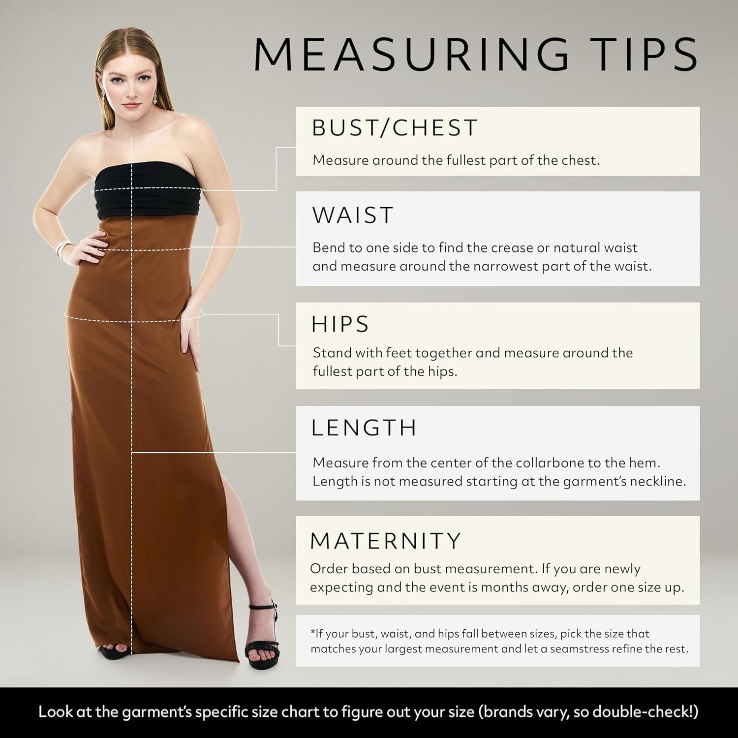 David's Bridal The Edit Studio Strapless Charmeuse Mixed Column Dress in Tawny, Elegant Cocktail Dress for Weddings - Image 5