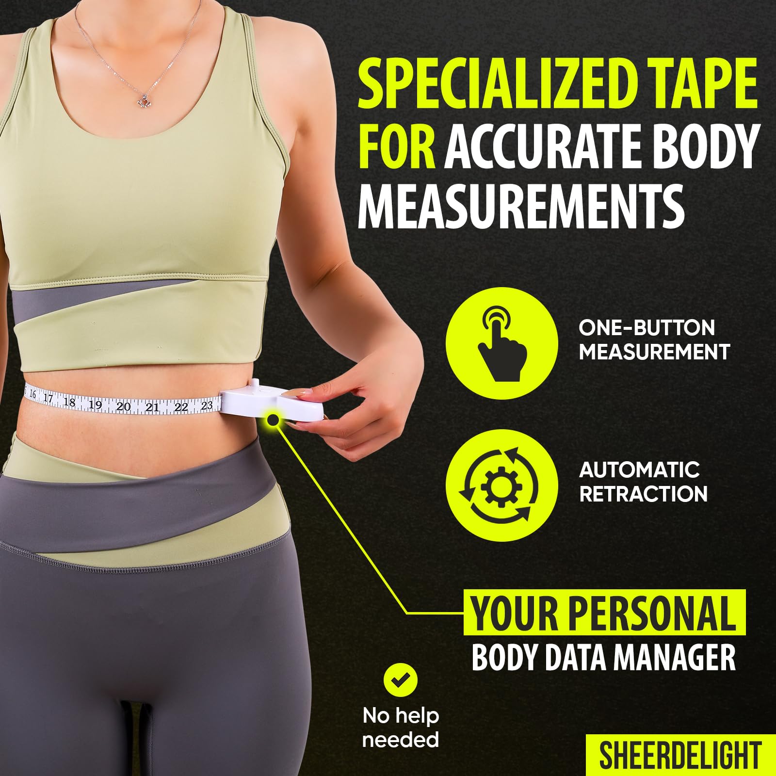 SheerDelight Body Measuring Tape, 2 Pack Retractable Body Tape Measure — Amazon image 2