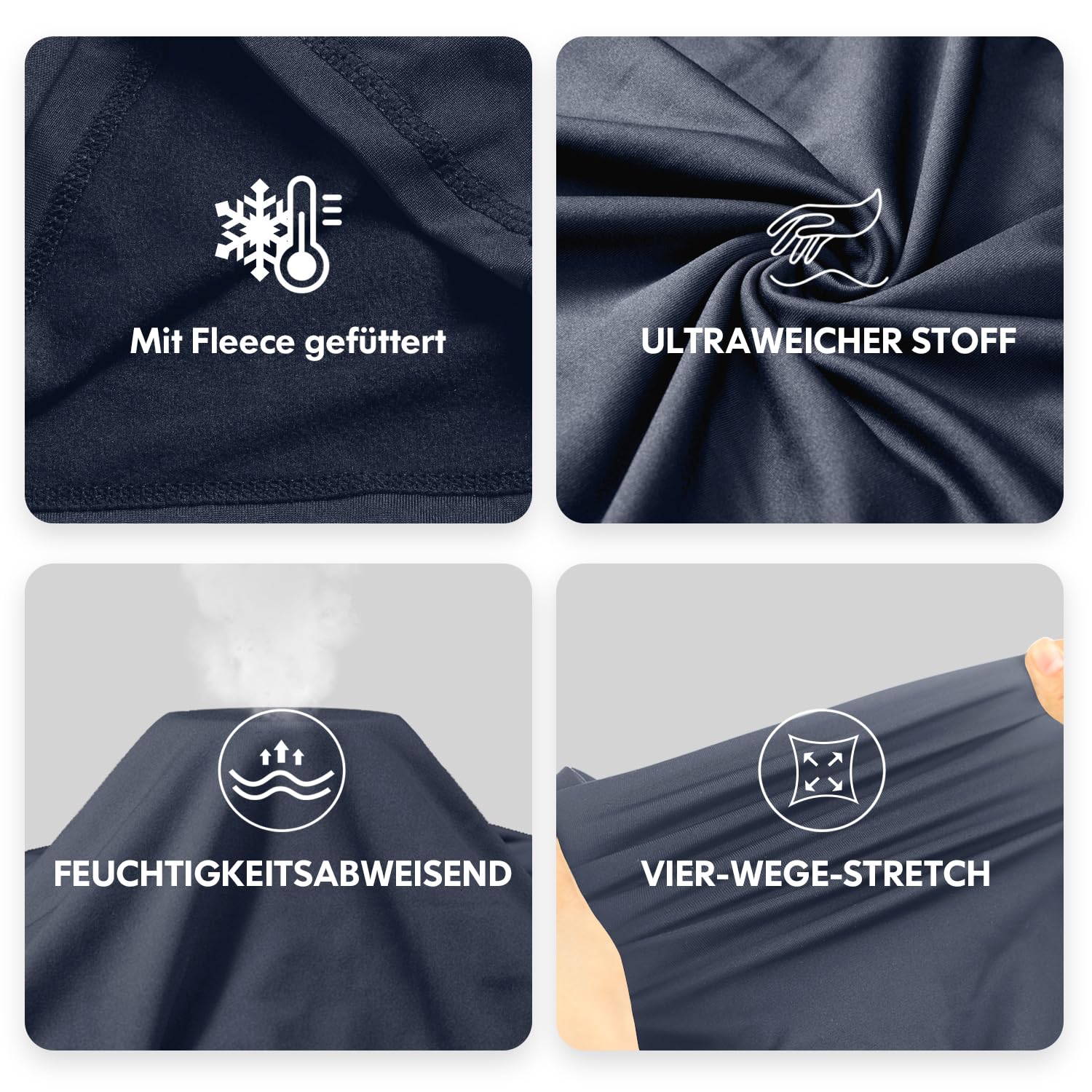CL convallaria Thermounterwäsche Herren Funktionsunterwäsche Skiunterwäsche Winter Thermowäsche Set Warm Weich Funktionswäsche Thermo Unterwäsche Innenfleece Thermounterhemd Thermounterhose für Männer