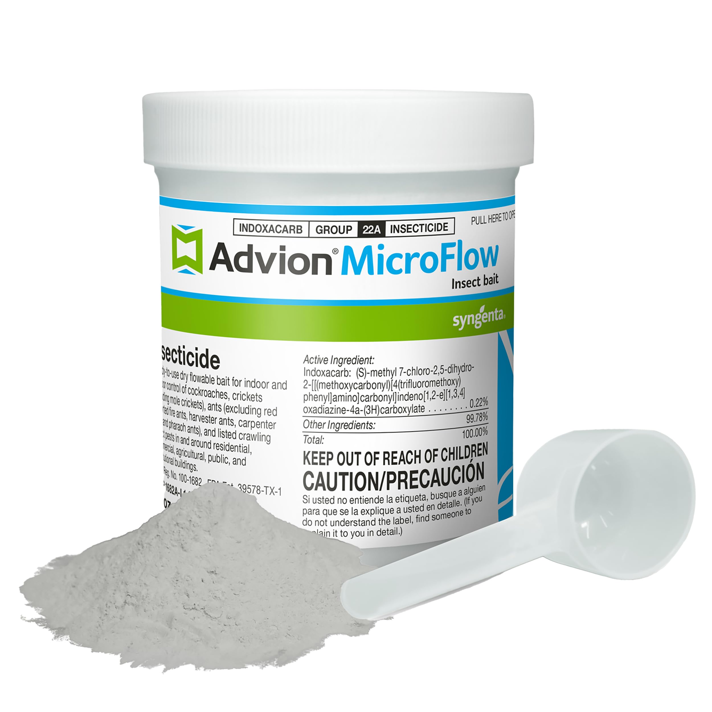 Advion MicroFlow, Effective Dry Flowable Bait, Formulated with 20.0% Indoxacarb, Use Indoors, Outdoors, and in Food Establishments, for Control of Prevailing Pests - 8-oz. Jar