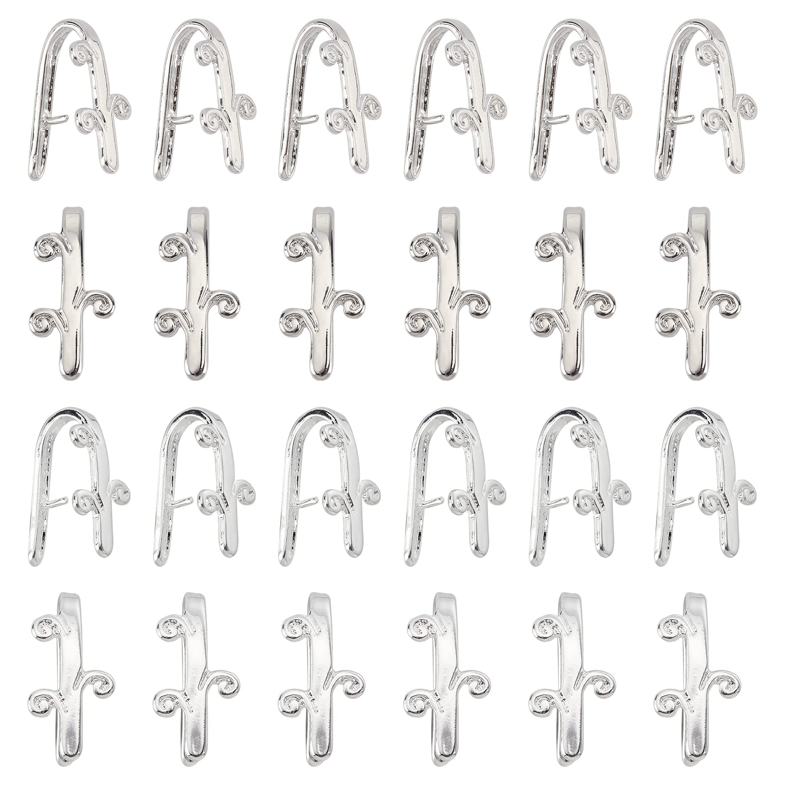 SUPERFINDINGS 32pcs 2 Farben 18x10mm Anhänger Verschluss Clip Messing Halskette Verschlüsse Eispickel Pinch Bails Für DIY Craft Armband Schmuckherstellung