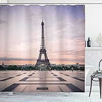 Vista 57 de Ambesonne Cortina para regadera náutica con palmeras