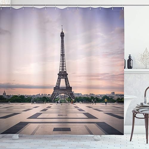 Miniatura 57 de Ambesonne Cortina para regadera náutica con palmeras