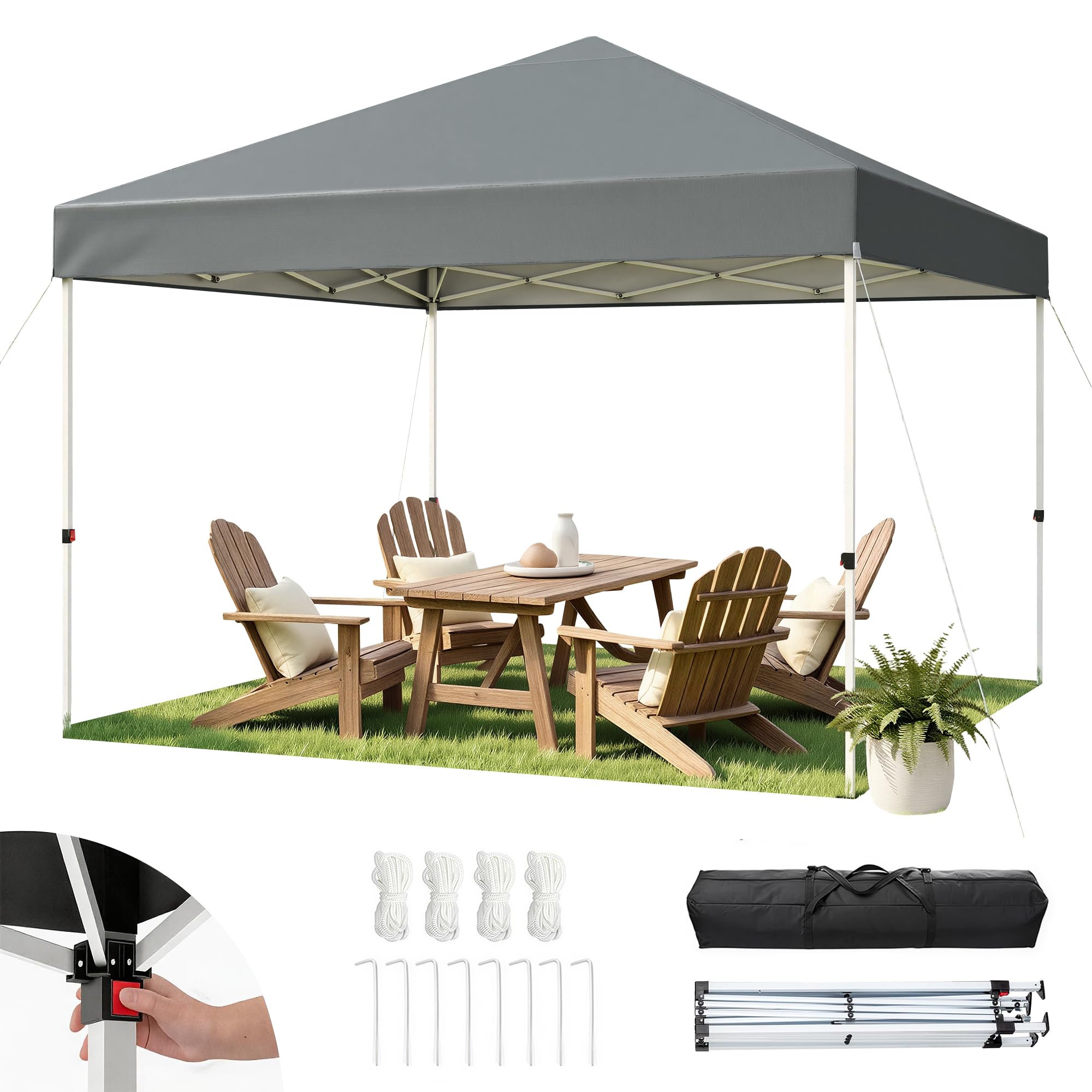 Hawthyhome Pavillon 3x3 Wasserdicht Stabil, Faltpavillon mit 4 Seitenteilen, Pop Up Pavillon,UV Schutz Pavillion,Partyzelt Gartenpavillon für Garten, Camping