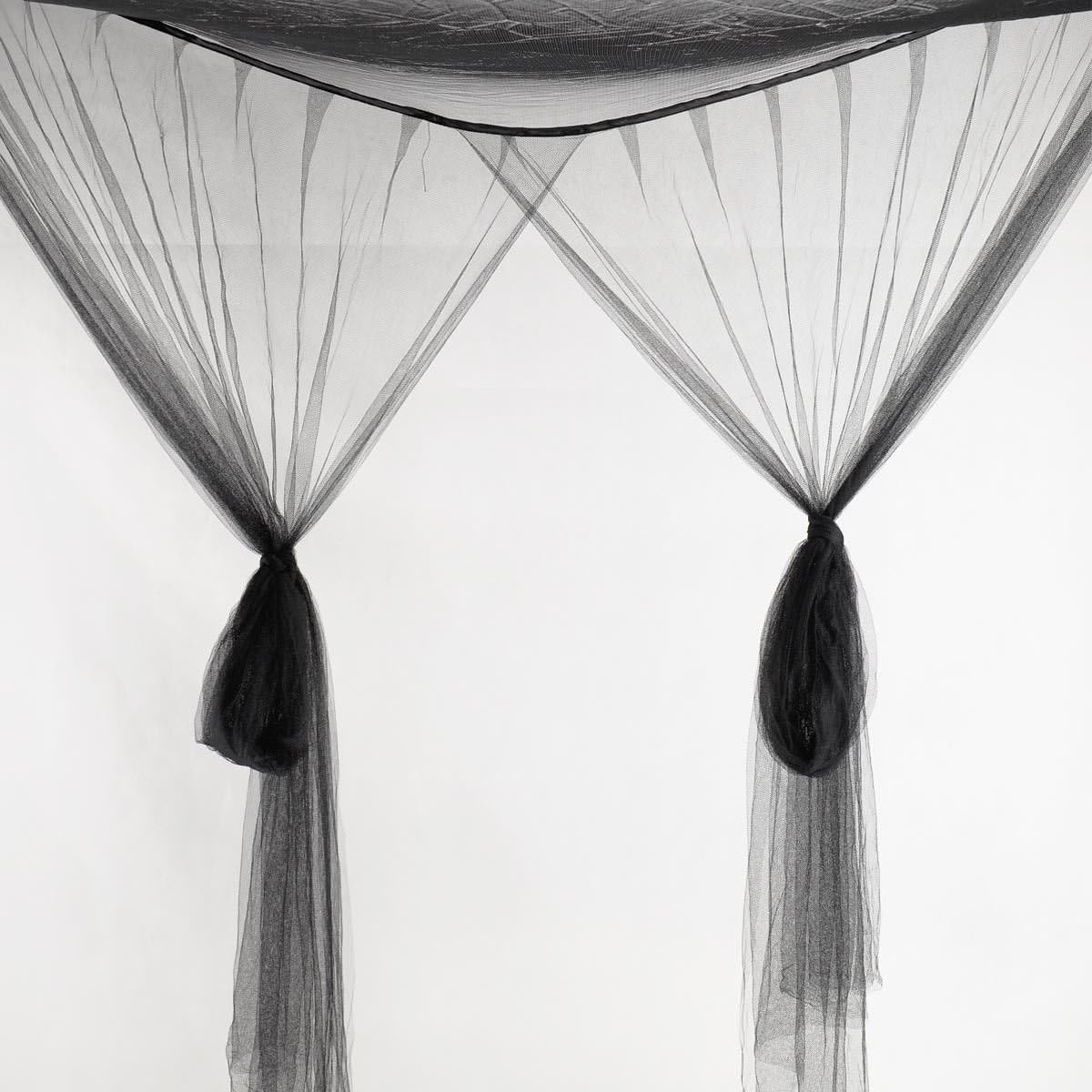 4 Corner Post Bed Canopy Mosquito Net Full Queen King Size Netting Black Bedding