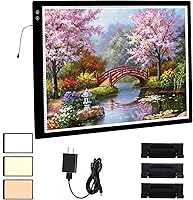 Vista 14 de Almohadilla de luz LED A4 inalámbrica recargable con soportes elevadores incorporados, 6 niveles de brillo, caja de luz uniformemente iluminada