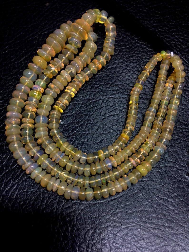 Naturalny etiopski opal rondelle gładkie koraliki 5 x 18 40 cm długi sznurek tworzenie biżuterii koraliki z kamieni szlachetnych do naszyjnika bransoletki