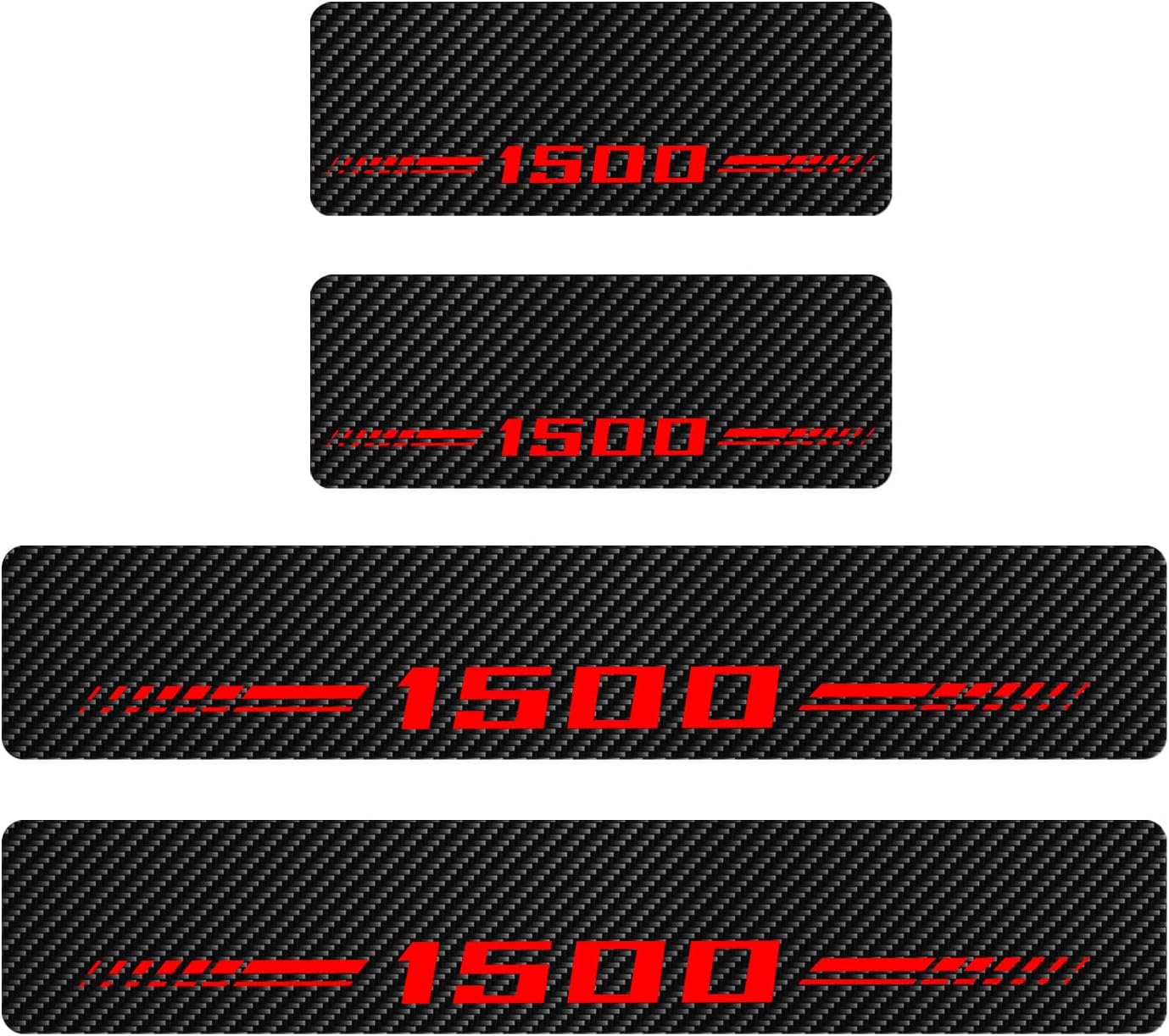 4Pcs Car Door Sill Protectors Compatible with Dodge RAM 1500 Accessories, Door Entry Guard Scuff Sill Protector Plate, Upgraded Full Coverage Carbon Fiber Leather Door Sill Stickers