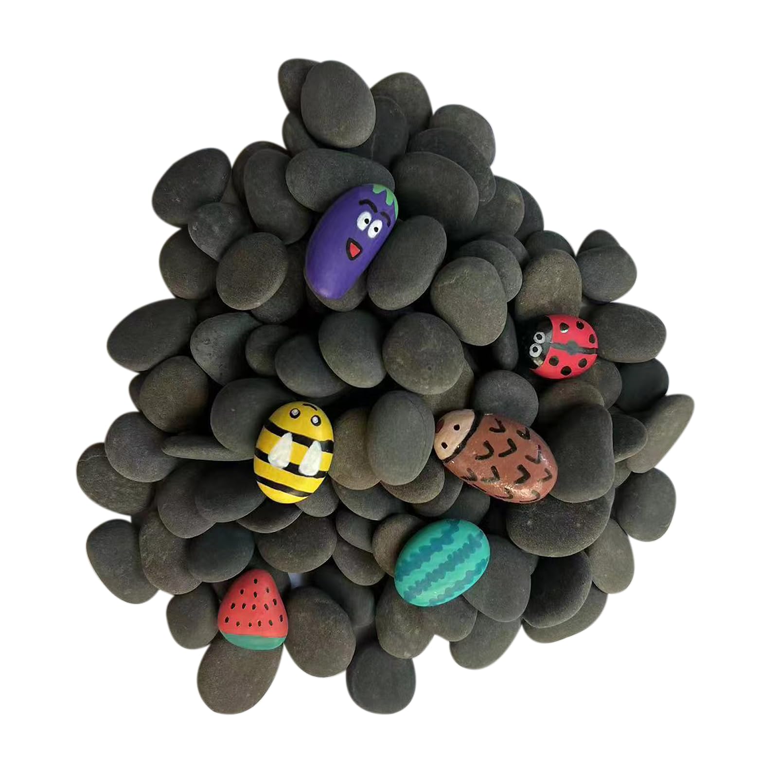 ruidinaways 800g Gray Natural Pebbles Gravel,Smooth Flat River Stones for Painting Arts and Crafts DIY Aquarium Decor Flowerpot Landscaping (1-2.5CM) - Image 2