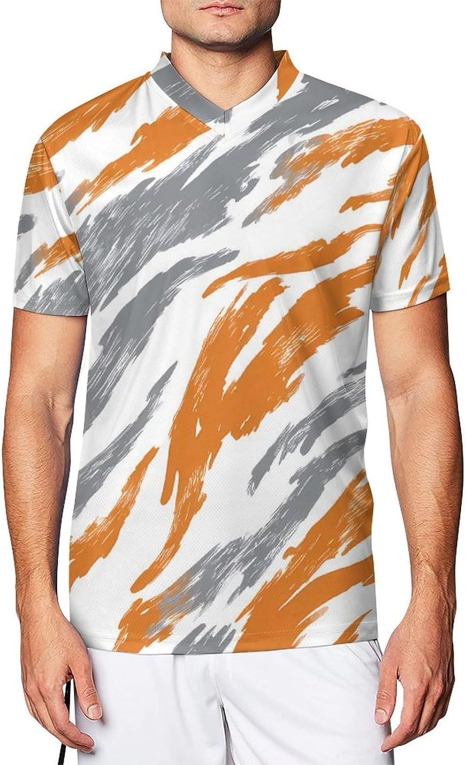 Camouflage Tiger Stripe Personalized Soccer Jersey Mens T-Shirts Sports Tops