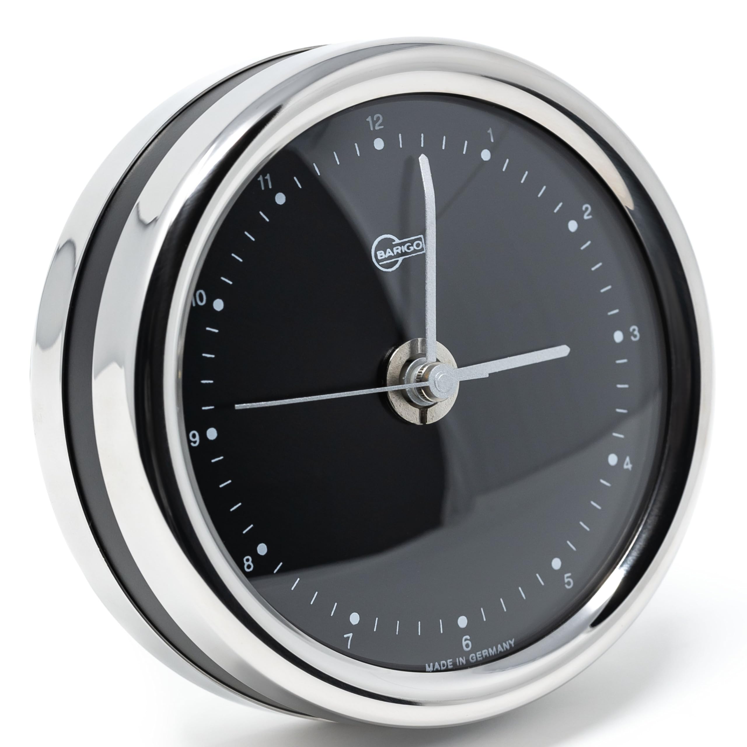 Barigo 827RFPO.06 Orion Quarz-Schiffsuhr, Glas, Edelstahl-Gehäuse poliert | Schiffsuhr, arabische Ziffern, schwarzes Ziffernblatt, maritime Wanduhr, maritimes Design, 100x35 mm Breite/Tiefe