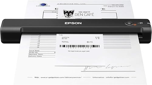 Epson Workforce ES-55R Escáner móvil de recibos y documentos con software de gestión de recibos para PC y Mac