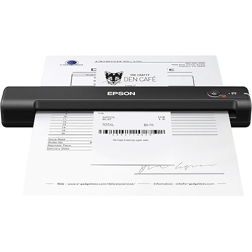 Epson Workforce ES-55R Mobile Receipt and Document Scanner with Receipt Management Software for PC and Mac