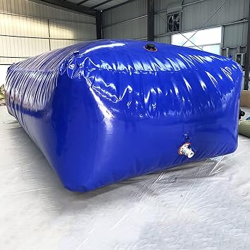 Blue Water Bladder Tanks,Large-Capacity Foldable Water Bladder Tanks Container,Collapsible Soft Drought-Resistant Water Bag, fire-Fighting Agricultural use Water Tank,0.6x0.4x0.3M/75L