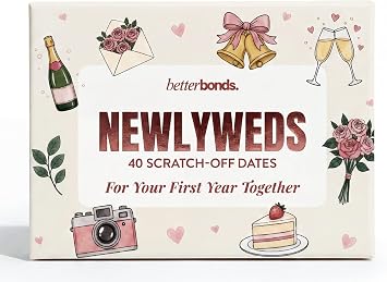 NEWLYWEDS - 40 Scratch-Off Date Ideas for Couples First Year Together, Wedding Present for Bride and Groom, Bridal Shower, Engagement, Anniversary, Date Night Activities