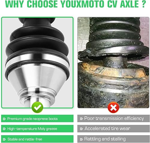 Vista 2 de Youxmoto Eje CV delantero derecho para Can-Am Commander 4x4 800R 2011-2020/ Max 800R 16-20; Commander 4x4 1000 2011-2017/ 1000R 18-20/ Max 1000