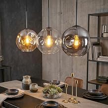 Ripoll Suspension, Boule lumineuse, Suspension Ambre, Clair, Fumé, 3 lumières