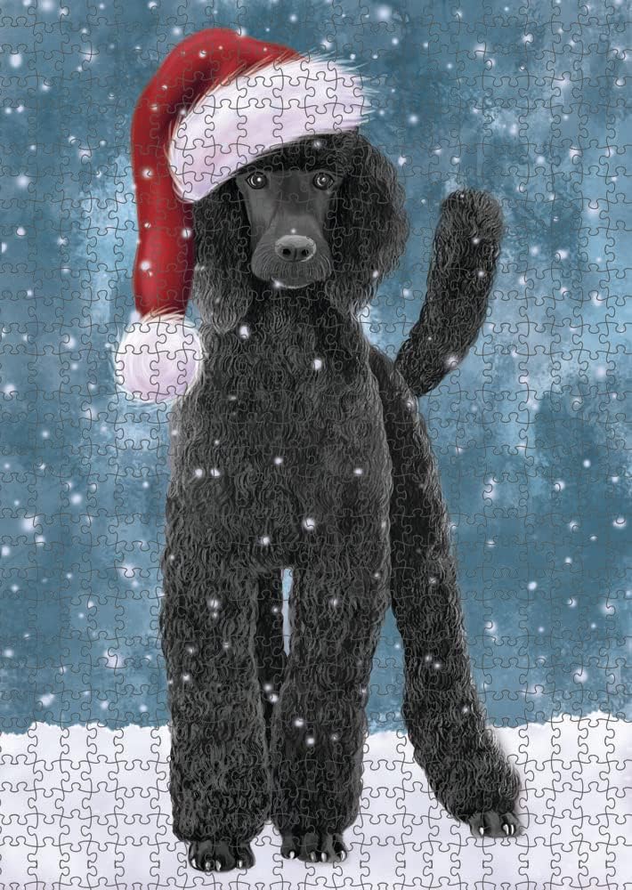 Let it Snow Poodle Dog Jigsaw Puzzle for Adults - Animal Printed Interlocking Puzzle Game Artwork - Gift for Dog Lover's -1000 Pcs 29.5"x19.7", PZLE62356