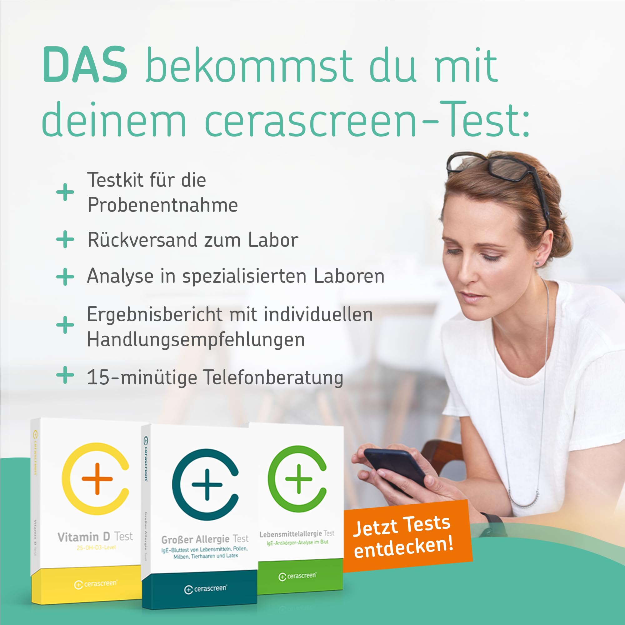 Mineralstoff-Test von CERASCREEN – Mineralstoffe Magnesium, Zink & Selen schnell & einfach von Zuhause testen | Mikronährstoffanalyse | Professionelles Labor