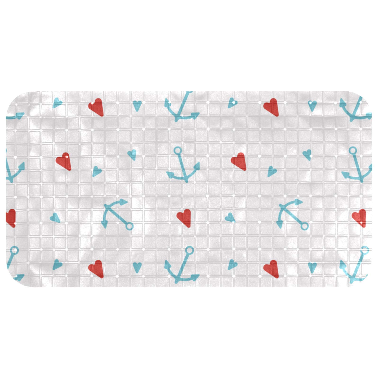 Tapis de bain pour bébé anti-glisse bleu ancre pour sécuriser la douche