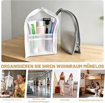 Cosmetic Bag Small Waterproof Standing Toiletry Bag Women Portable Lightweight Travel Toiletry Bag Standing Makeup Bag for Camping Weekend Trips Hotel Stays and Backpacking A+b Minimalist