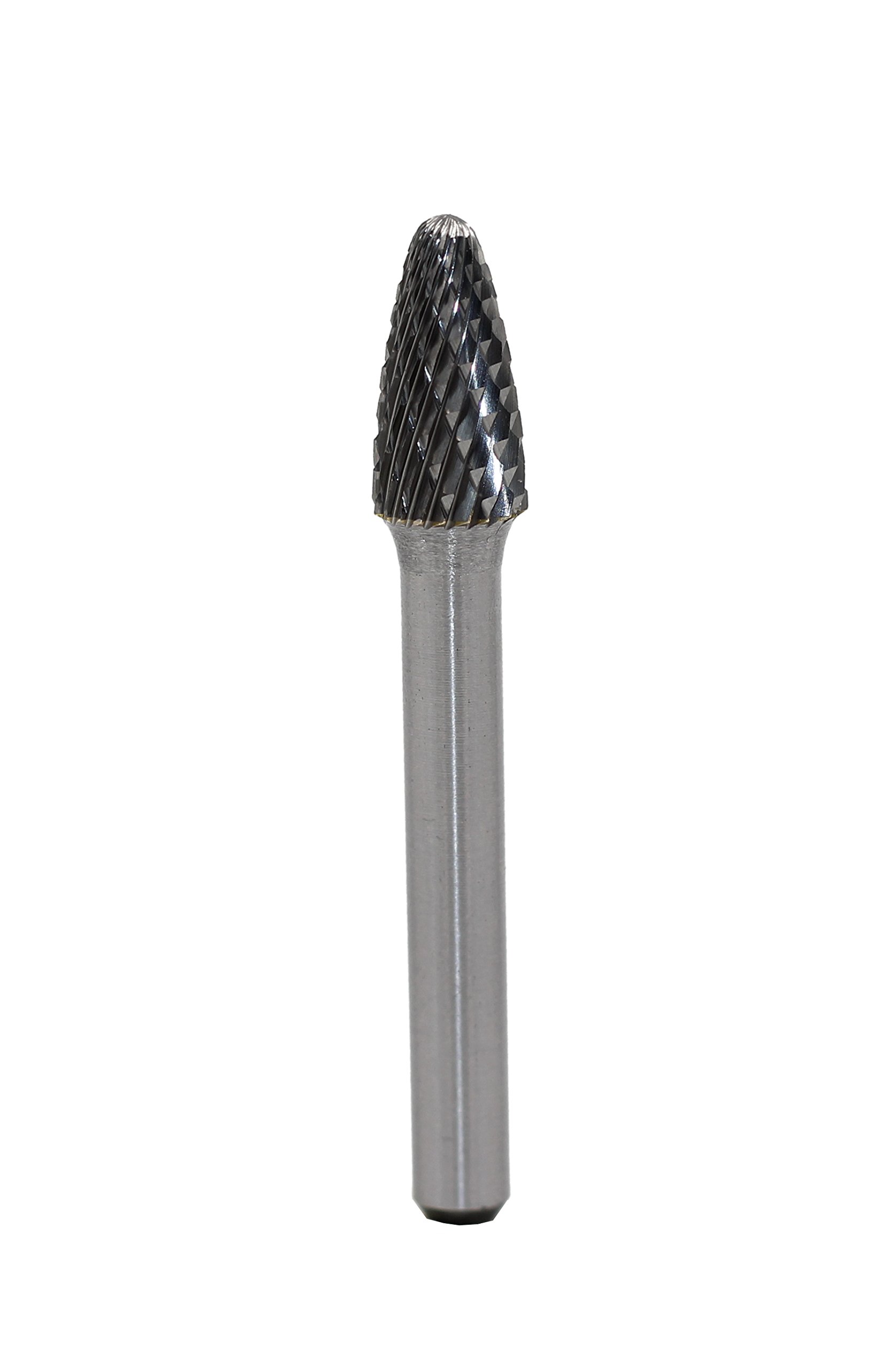 SF-3 Tungsten Carbide Burr Double Cut Tree Shape Radius End Rotary Burr File(3/8” Cutter dia X 3/4”Cutter Length) with 1/4’’ Shank dia,1pcs — Amazon image 2