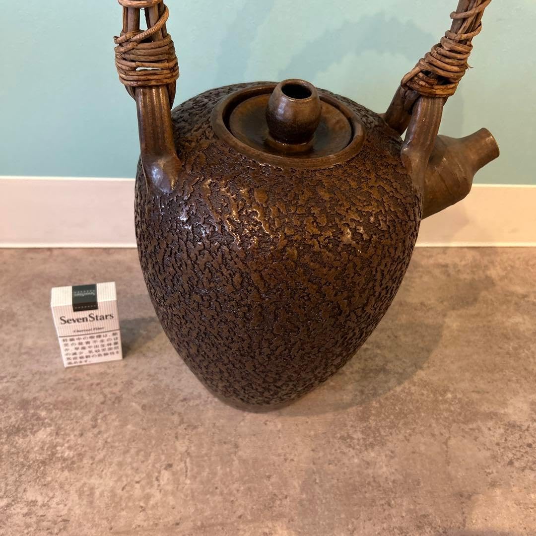 骨董品 茶釜 丸型 取っ手付き 鉄瓶 【公式通販】