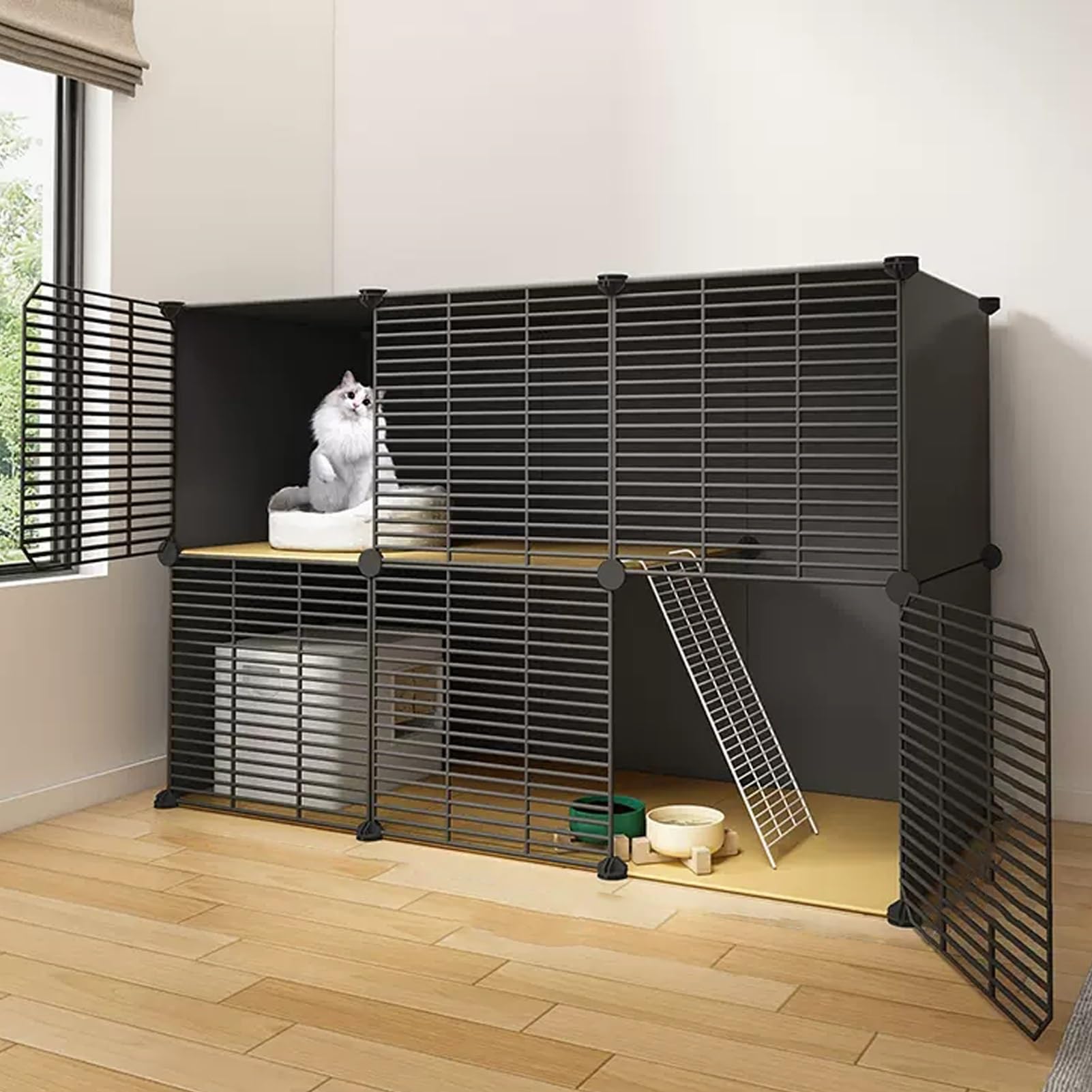 Cage chat d'intérieur métallique pour éviter les bêtises de vos animaux