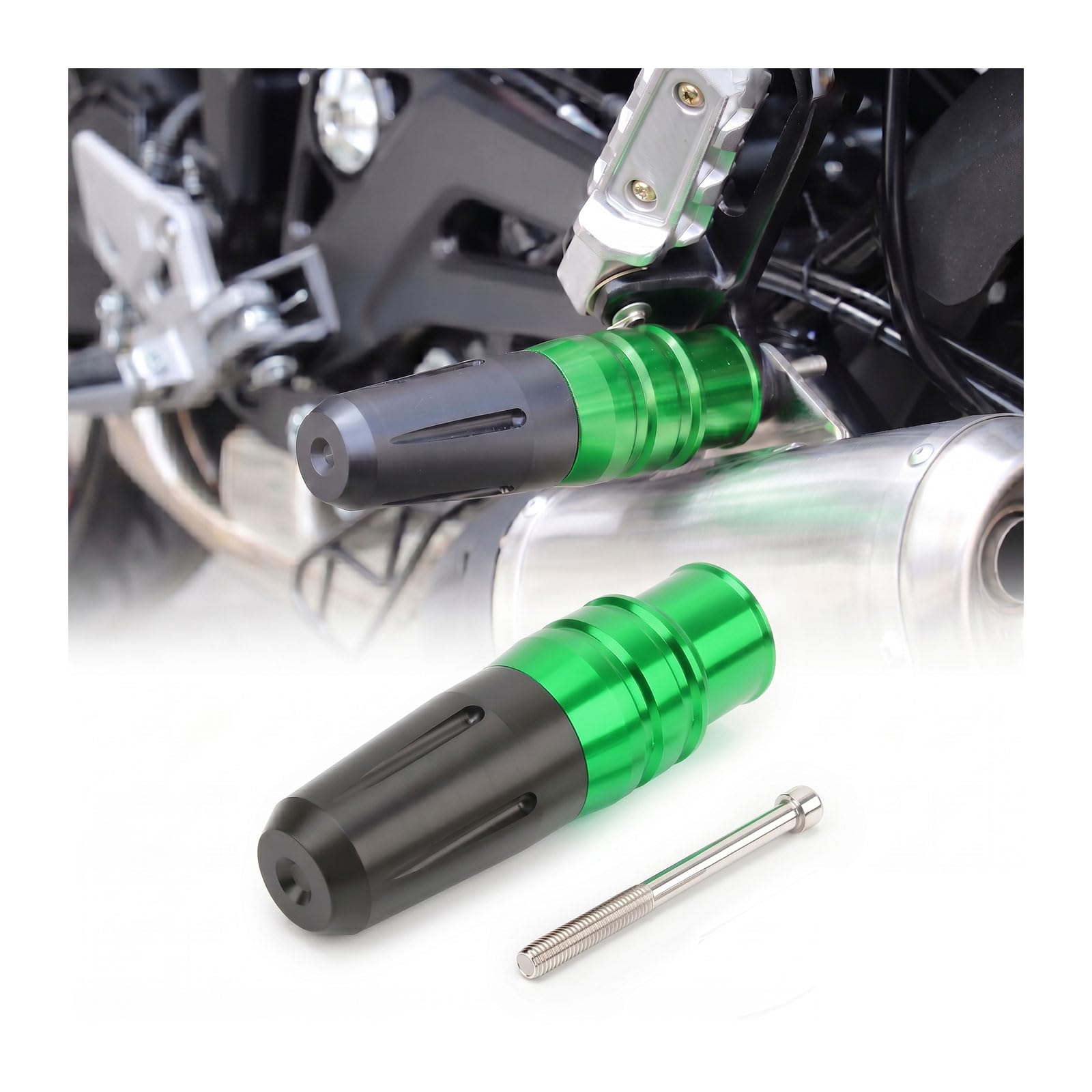 Protection de chute haut de gamme CNC pour échappement et cadre Honda CL500 coloris vert