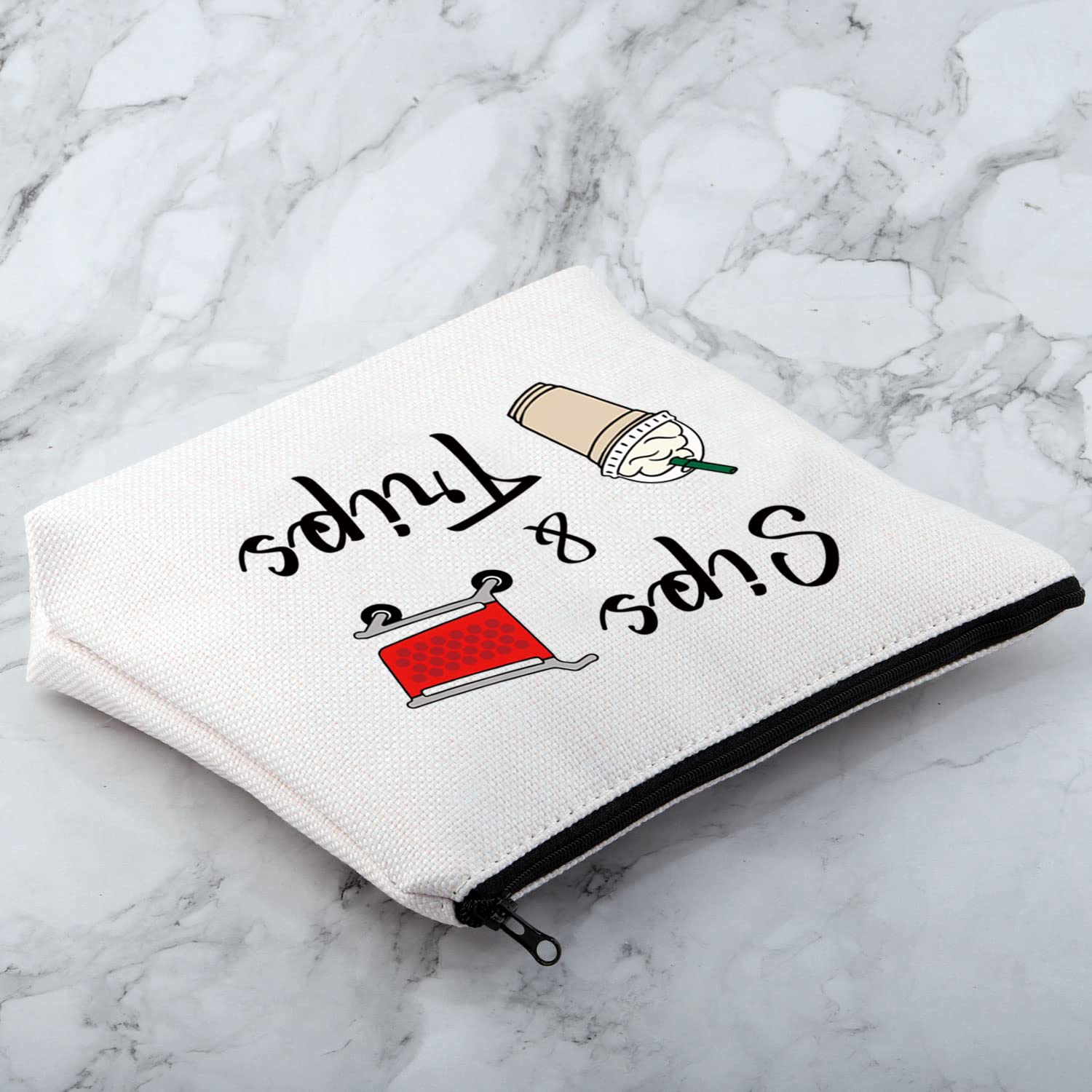 MNIGIU Shopping And Coffee Lover Gift Sips & Trips Cosmetic Bag Girl Trip Gift Thrift Shopper Gift Group Vacation Gift